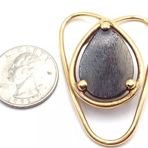 Vintage! Authentic Van Cleef & Arpels 18k Yellow Gold LetterWood Money Clip - Picture 3 of 10